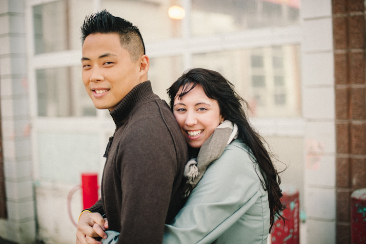 main street vancouver engagement portraits