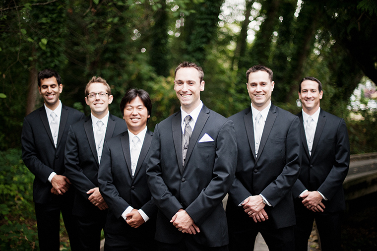 unique groomsmen portrait at deer lake park