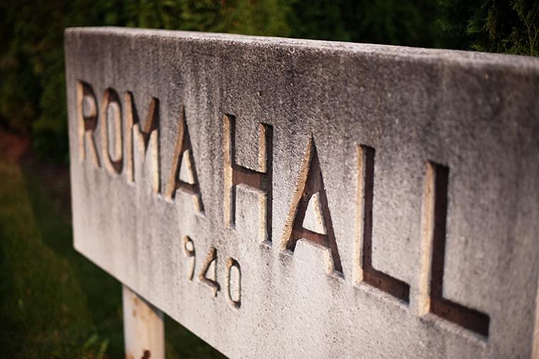 roma hall venue sign