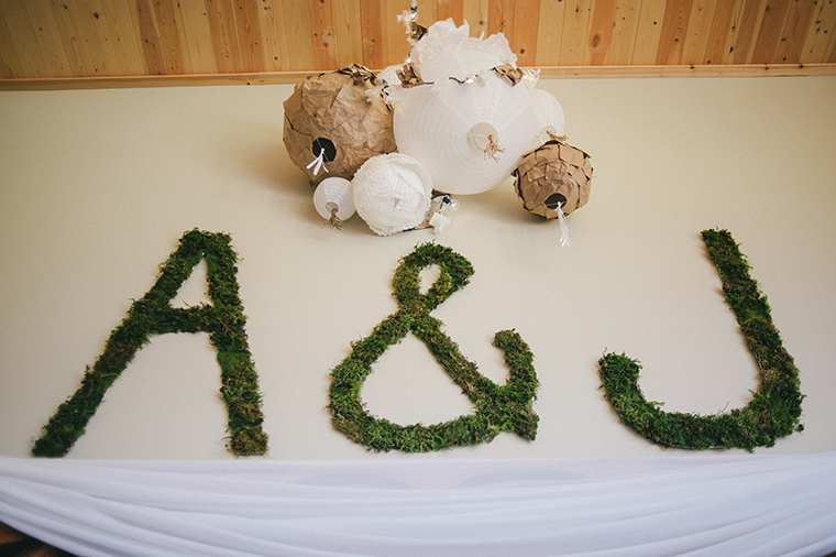 moss wedding initials at fraser river lodge