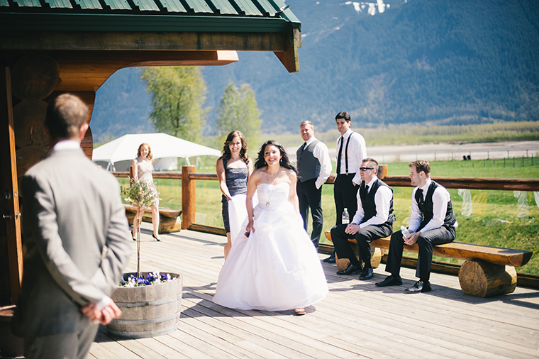 first look at fraser river lodge wedding