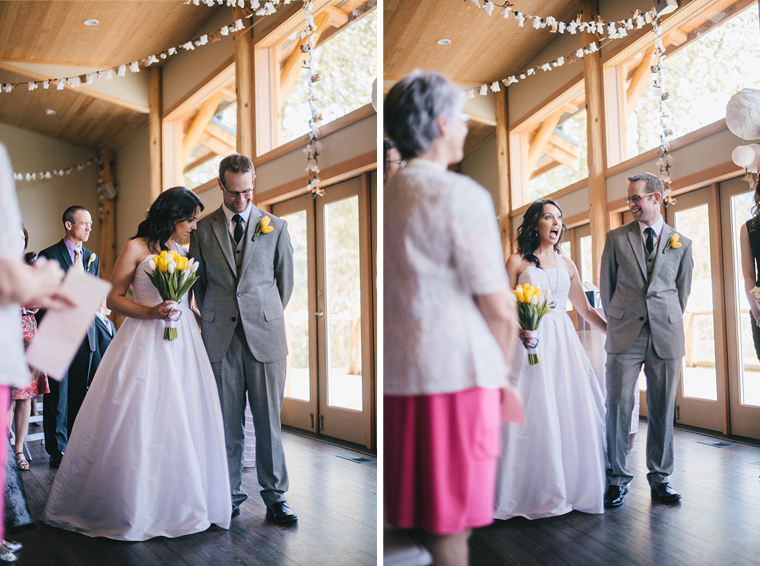vintage wedding ceremony at fraser river lodge
