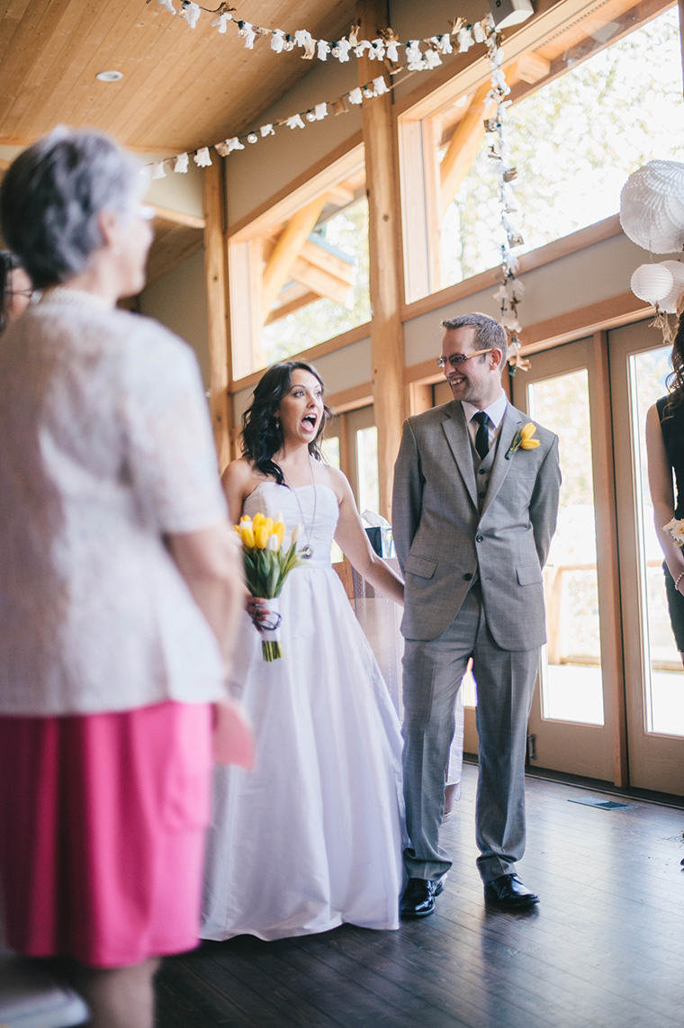 vintage wedding ceremony at fraser river lodge