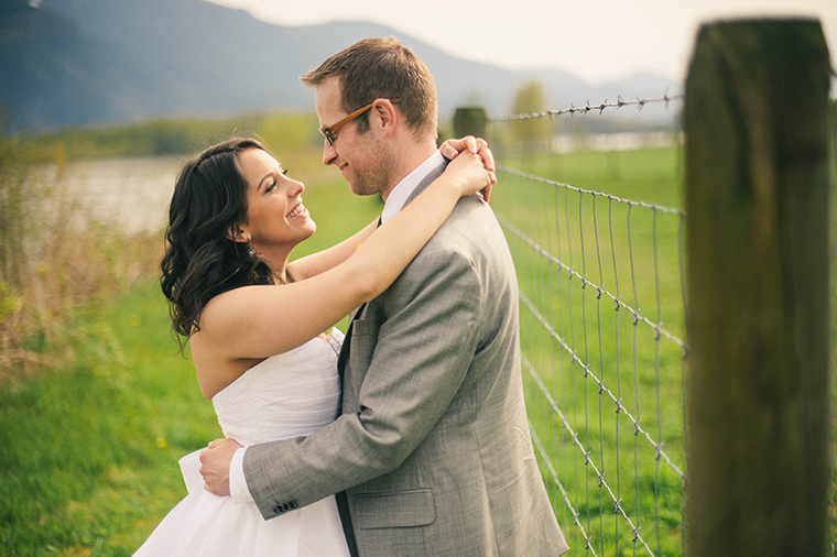 wedding pictures near water at fraser river lodge