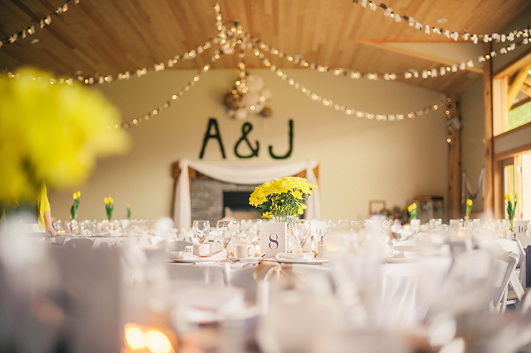 indoor wedding setup at fraser river lodge