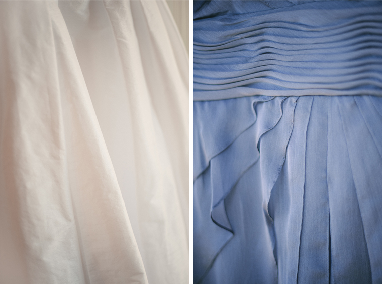 blue and white bridesmaid dress