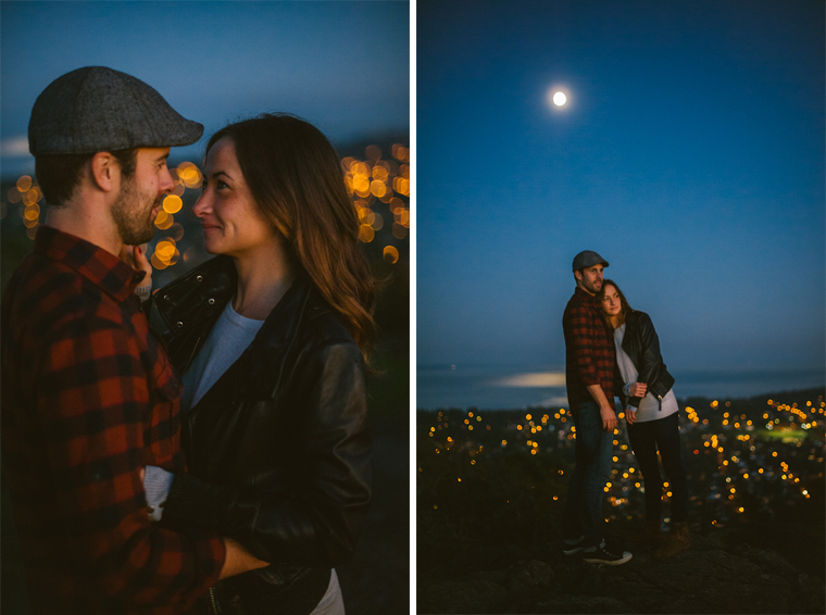 unique evening engagement picture