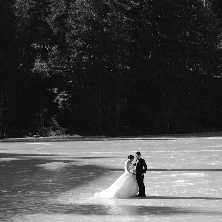 whistler frozen lake wedding
