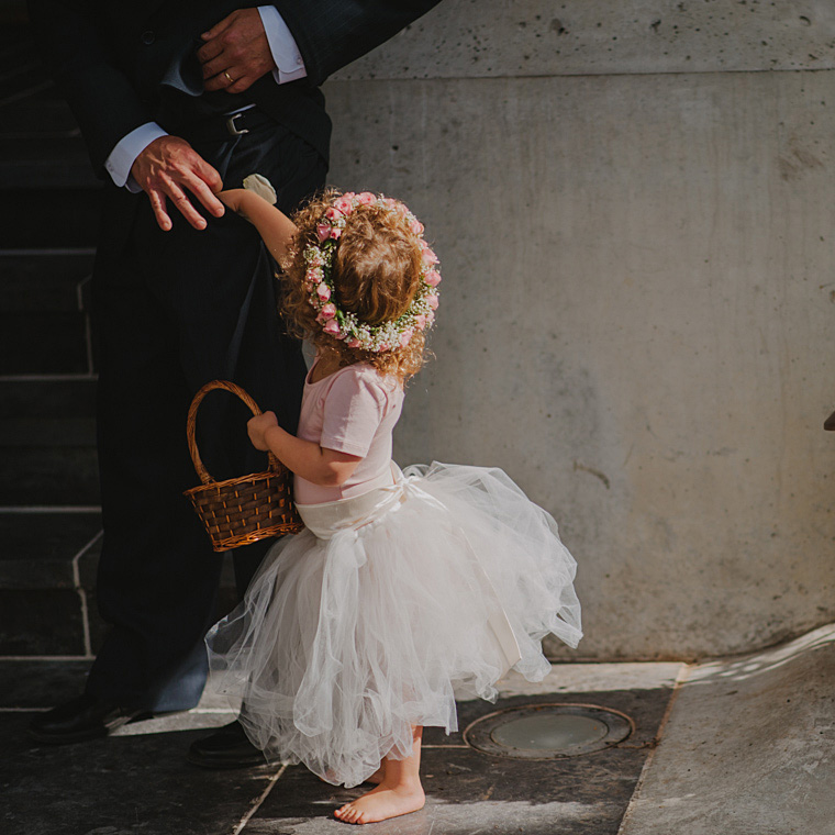 white and pink tutu flowergirl