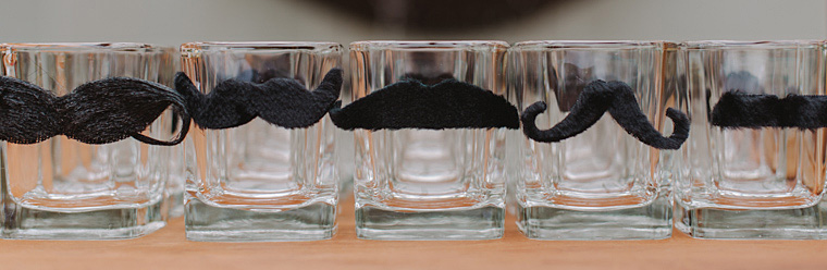 mustache details on scotch glasses
