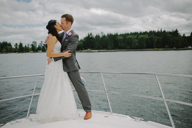 vancouver wedding portraits on a boat