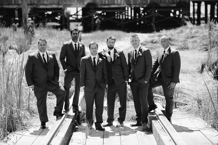 unique groomsmen pose