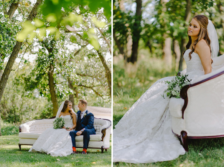wedding portraits with vintage coucha