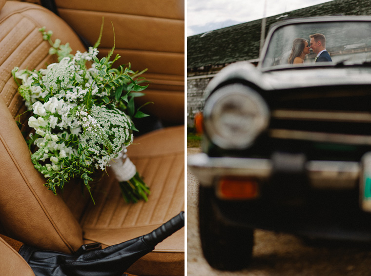classic car wedding picture