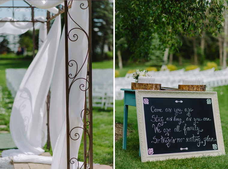 gates on roblin wedding ceremony setup