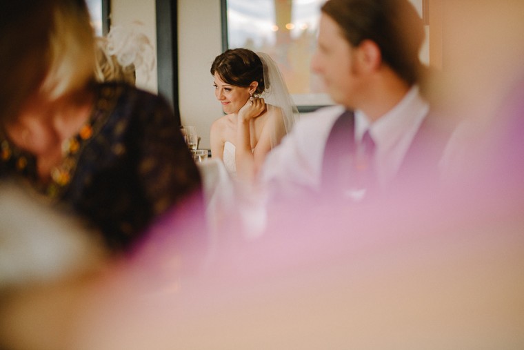 candid wedding reception moment