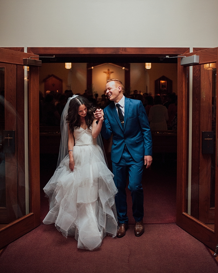 bride and groom reaction to getting married