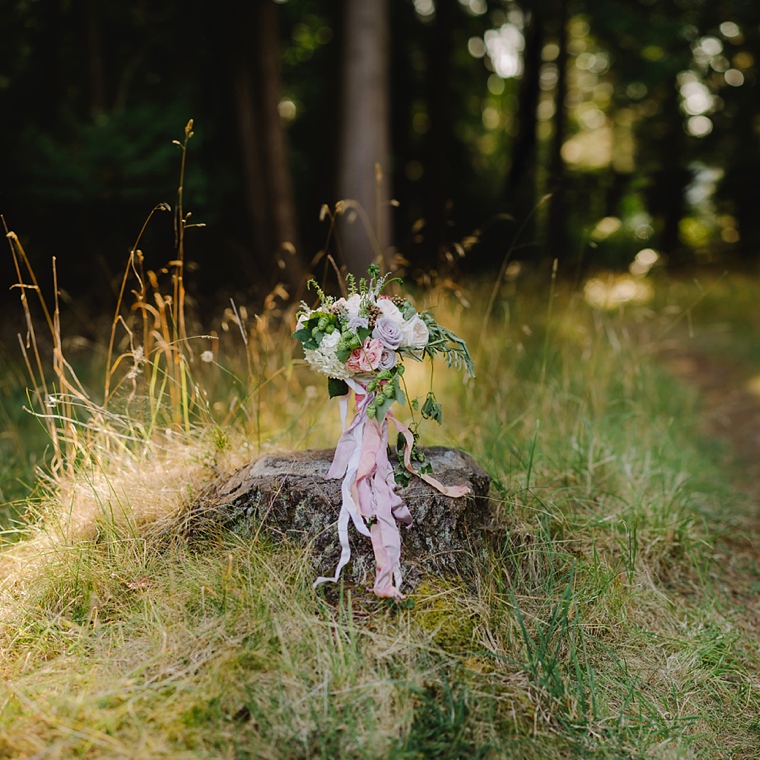 pink and purple rustic wedding bouquet