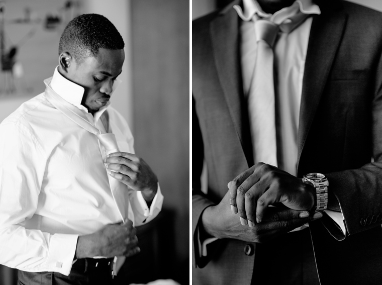 african groom getting ready