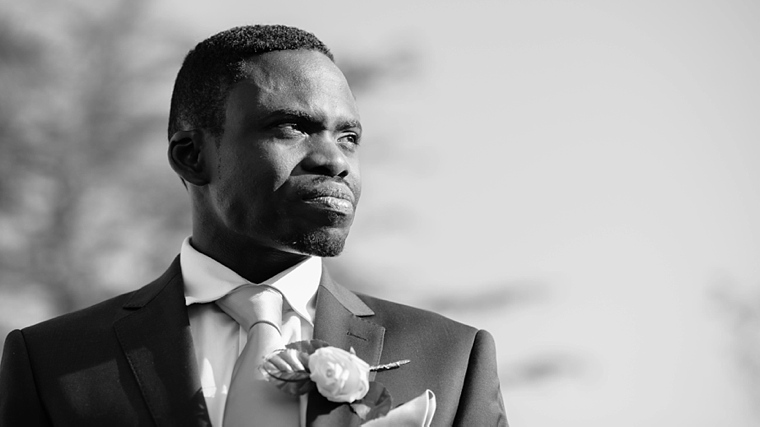 african groom waiting for bride