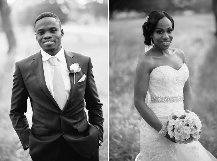 black and white african wedding portrait