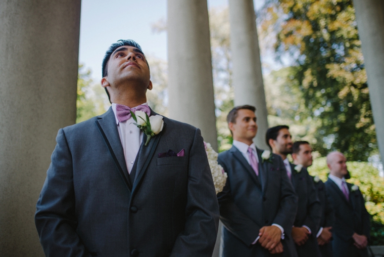 emotional groom before wedding ceremony