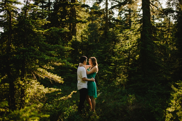 engagement portraits in the forest near vancouver