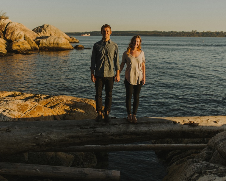 sunset engagement portraits at lighthouse park