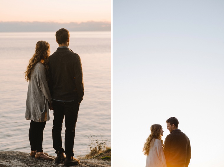sunset engagement photos at lighthouse park west vancouver
