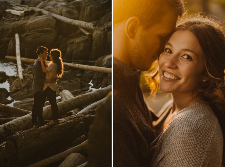 romantic sunset engagement portraits in vancouver