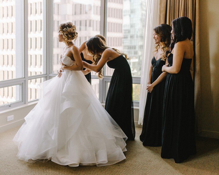 bride getting ready at terminal city club