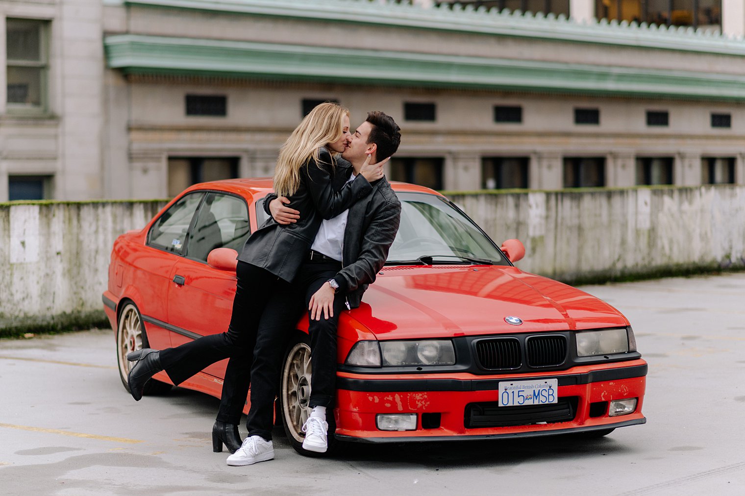 vancouver rooftop parkade engagement session