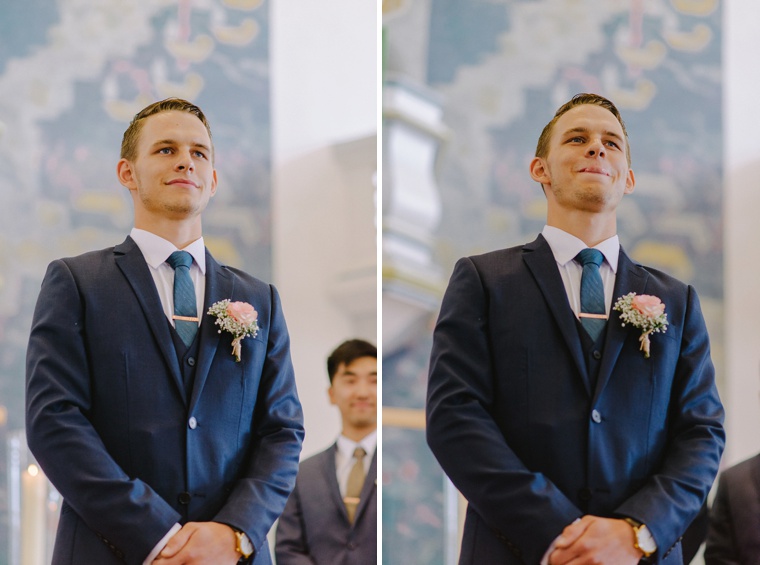 German groom waiting for his bride