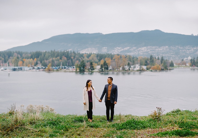 vancouver rooftop engagement portrait
