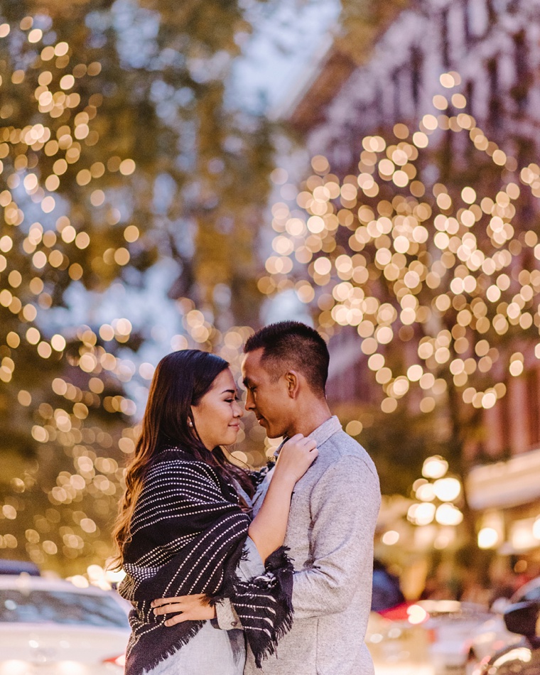 vancouver engagement session at night
