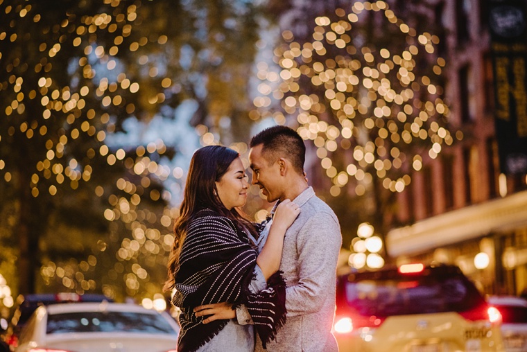 natural light evening engagement session