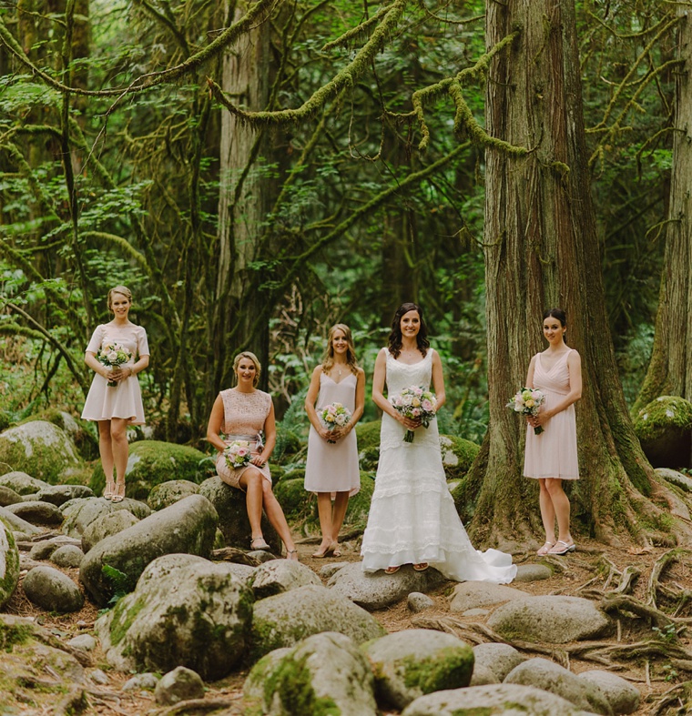 bridesmaids in vancouver forest