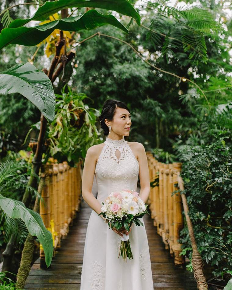 asian bridal portrait in the jungle