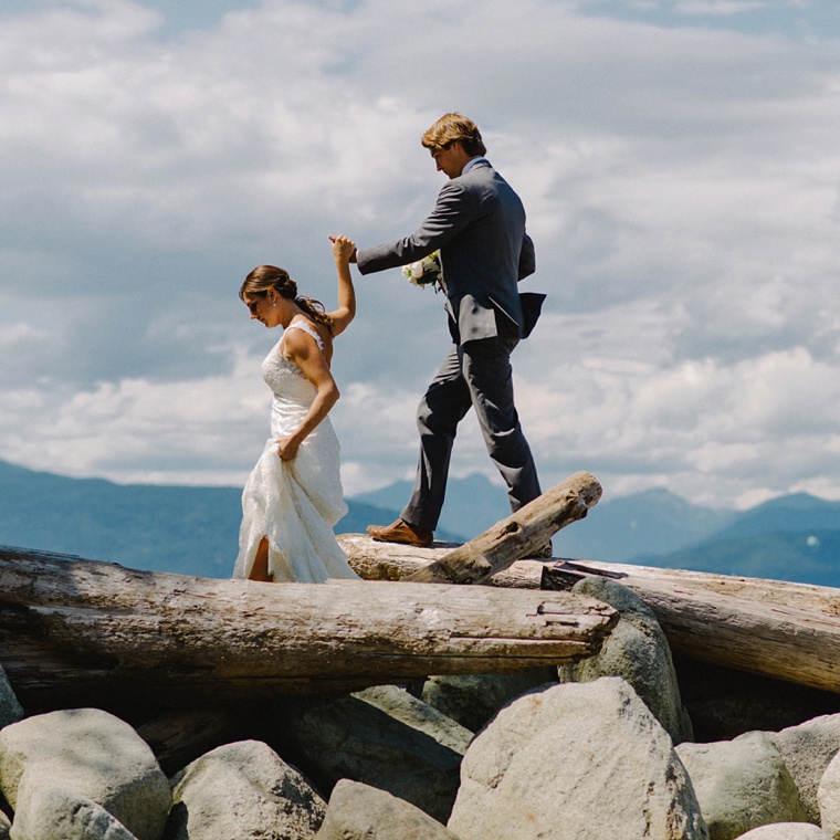 candid wedding photo taken at jericho beach in vancouver