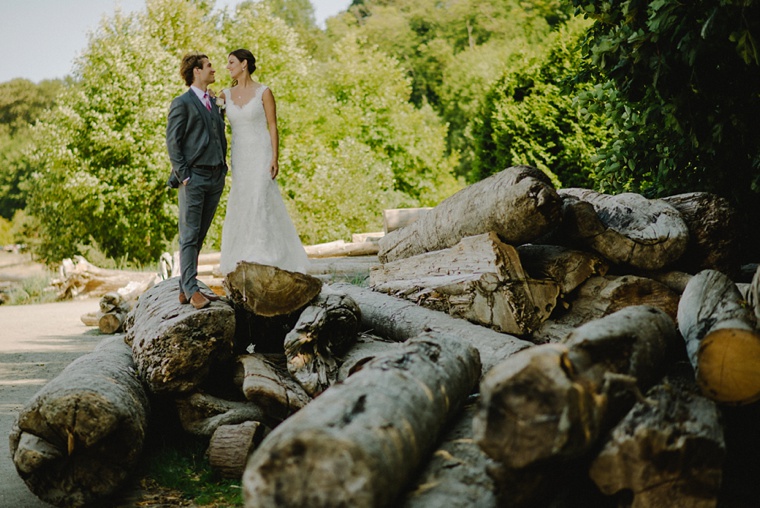 unique jericho beach wedding portrait