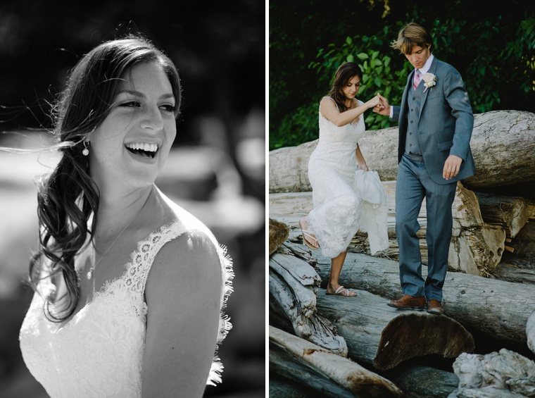 candid vancouver beach wedding