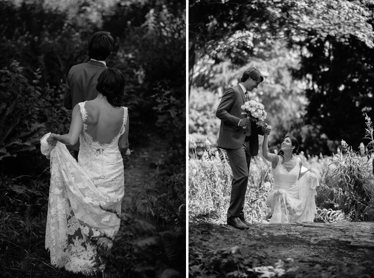 Black and white wedding portrait in Vancouver