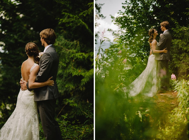 Wedding portrait at forest in UBC