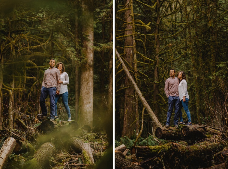unique lynn canyon engagement portraits