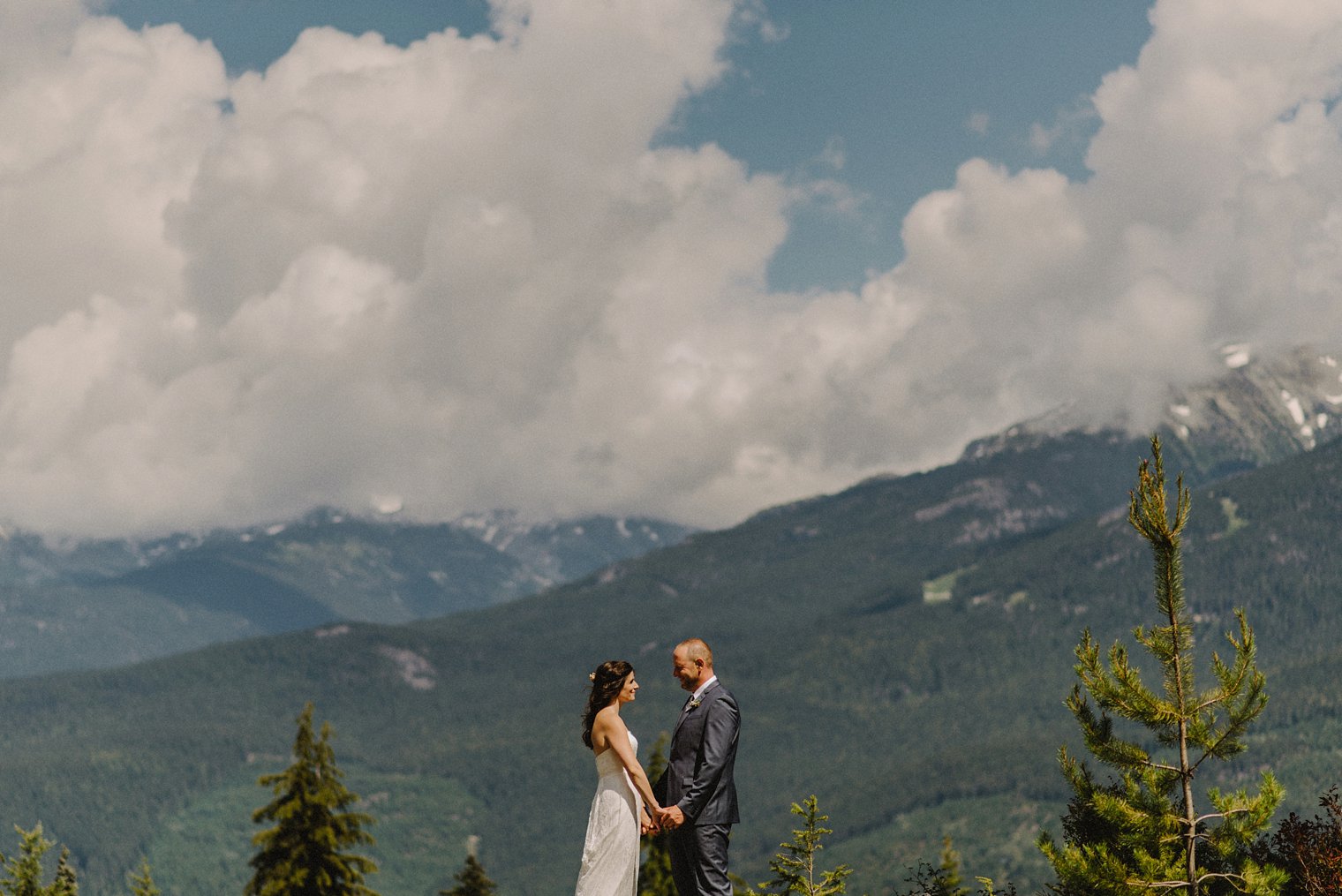 whistler mountaintop wedding portrait