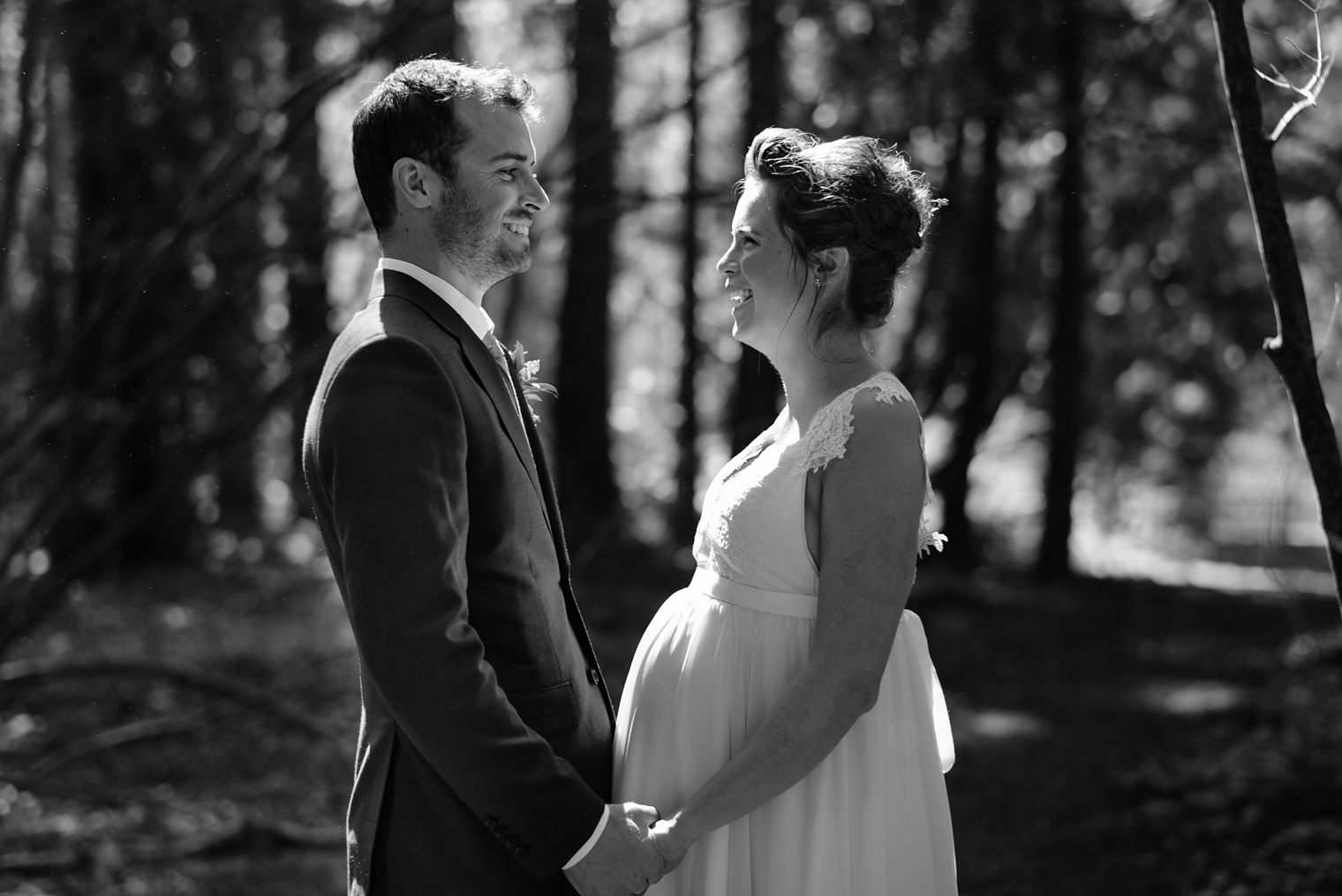 black and white forest bridal portrait in vancouver