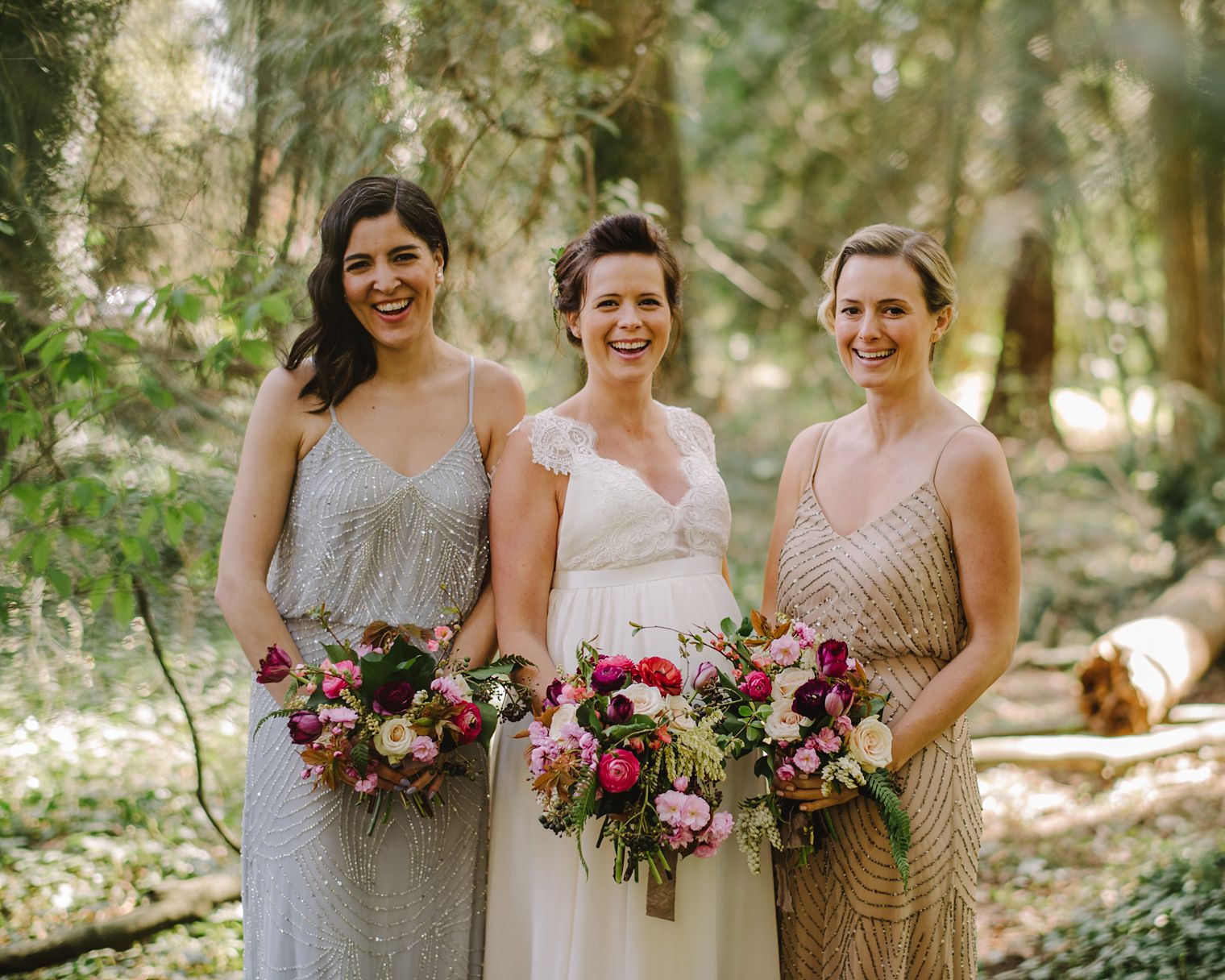 bridesmaids in a vancouver forest