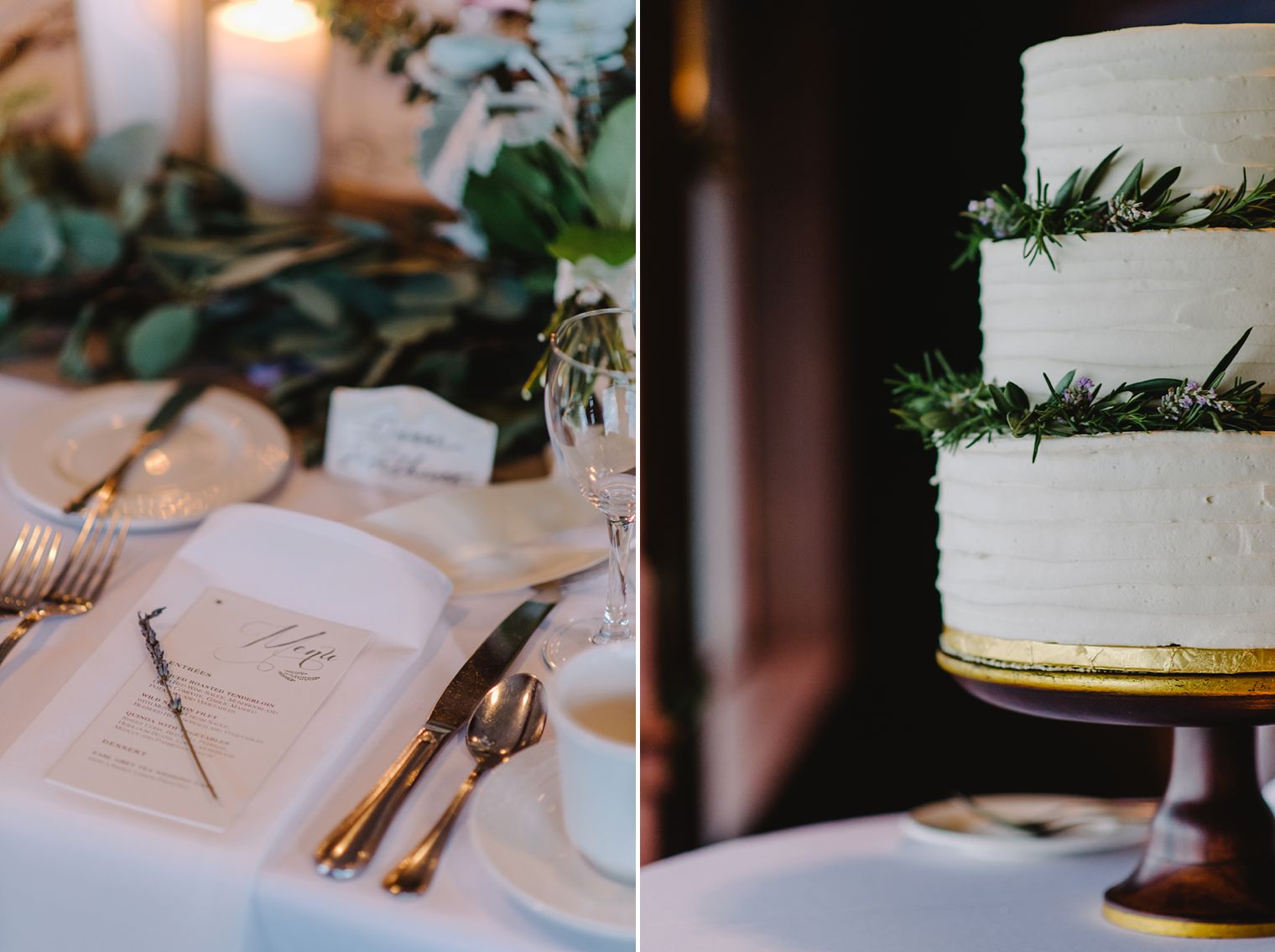 wedding details at Occonomowoc lake club