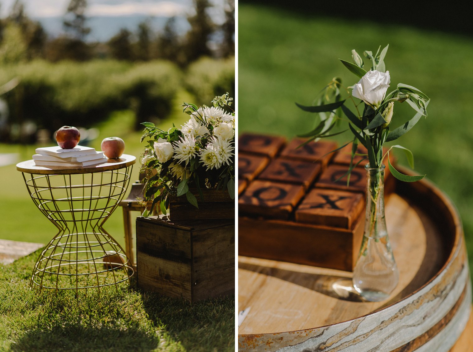 unique orchard wedding details