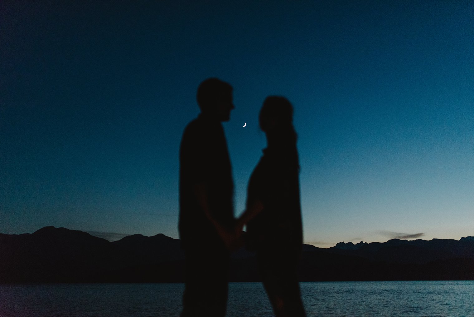 moonlight engagement portraits